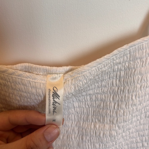 White mahina Adjustable Crop top - Picture 3 of 5